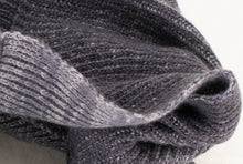 Load image into Gallery viewer, Altalun Hand-Dyed Yarn Hooded Scarf - Timeless Elegance in Black and Grey