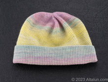 Load image into Gallery viewer, Altalun Hand-Dyed Multicolored Gradient Beanie Hat - Subtle Hues in Luxurious Texture