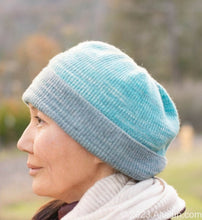 Load image into Gallery viewer, Altalun Hand-Dyed Green Gradient Beanie Hat - Elevated Style in Thick-Knit Comfort