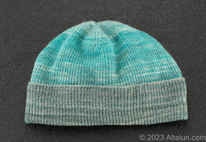 Altalun Hand-Dyed Green Gradient Beanie Hat - Elevated Style in Thick-Knit Comfort