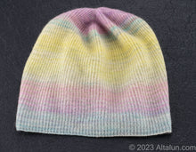 Load image into Gallery viewer, Altalun Hand-Dyed Multicolored Gradient Beanie Hat - Subtle Hues in Luxurious Texture