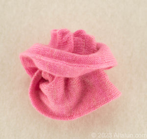 Gentle on Hair, Strong in Hold: Wrap your hair in the softness of cashmere without compromising on strength.  California Craftsmanship: Ethically made in California, our scrunchies feature sustainable cashmere from Mongolian goat herders.  Hand-Dyed Yarn: Choose from a variety of hand-dyed colors, making it a stylish and personalized gift, this one is cotton candy pink